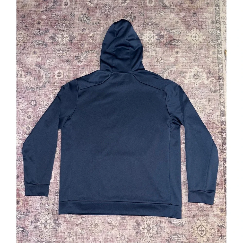 Nike Mens Therma-FIT Hoodie Navy Blue Teal Graphic Logo Sweatshirt XL 803226-460